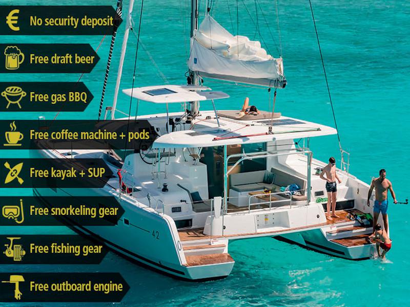 Book yachts online - catamaran - Lagoon 42 - Solaris - rent