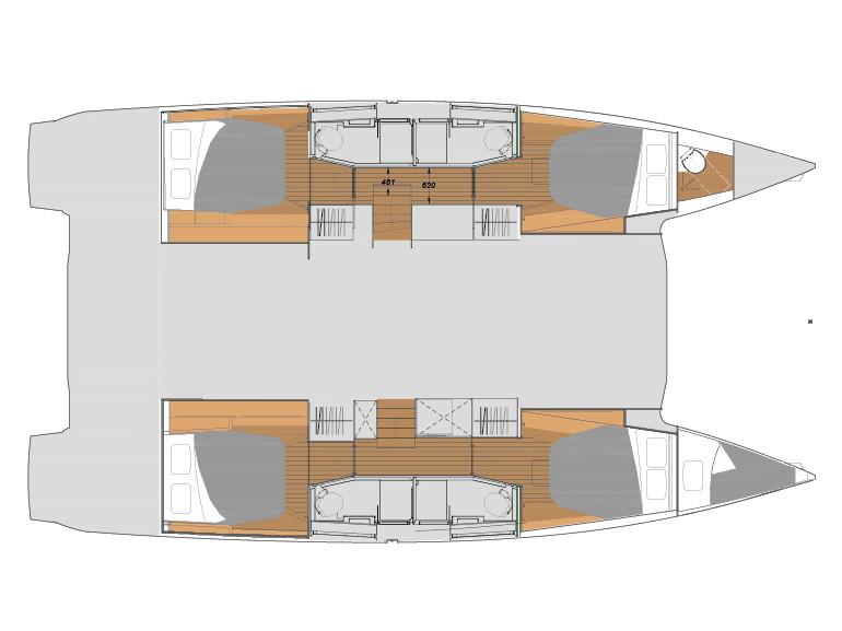Book yachts online - catamaran - Elba 45 - USS Flamingo - rent