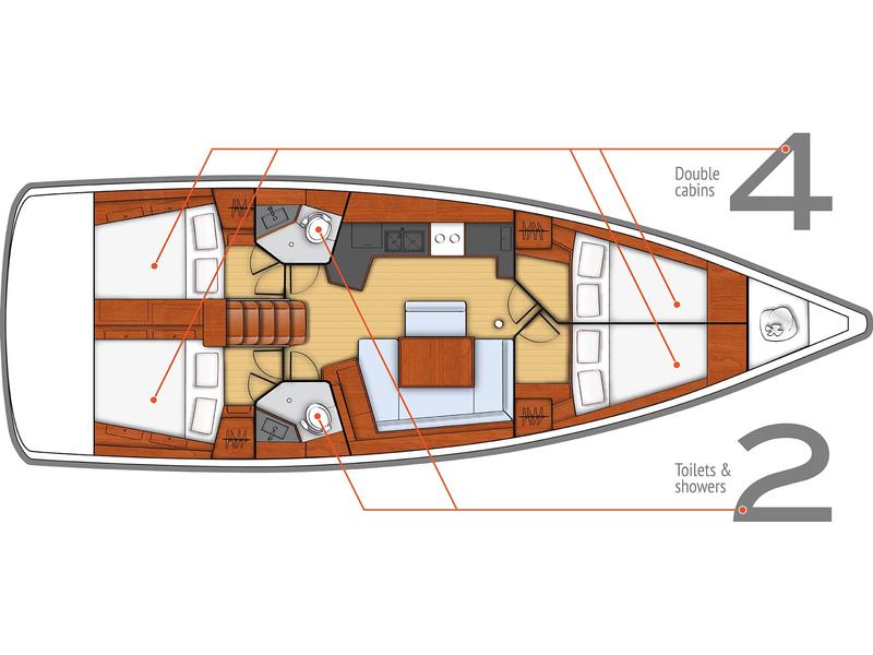 Book yachts online - sailboat - Oceanis 45 (4 cabs) - Slide - rent