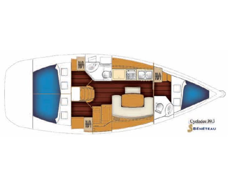 Book yachts online - sailboat - BENETEAU Cyclades 39.3.2 REFIT 2019 - CORAL    - rent