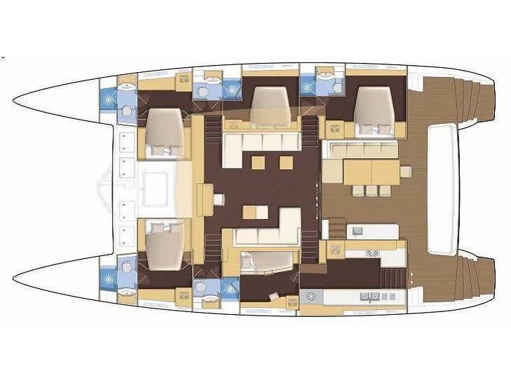 Book yachts online - catamaran - Lagoon 620 (10+3) - The Sun (SXM)  (5 cab + 3 crew) (AC, WM, Generator, Inverter, Tender Lift) - rent