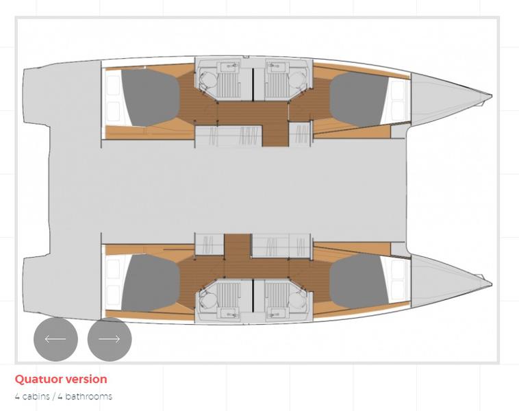 Book yachts online - catamaran - Fountaine Pajot Astréa 42 - Sissy- A/C &amp; Watermaker &amp; Generator &amp; Electrical Platform - 4+2 Cabins/4 Heads - rent