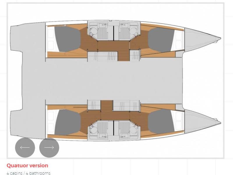 Book yachts online - catamaran - Fountaine Pajot Astréa 42 - Sissy- A/C &amp; Watermaker &amp; Generator &amp; Electrical Platform - 4+2 Cabins/4 Heads - rent